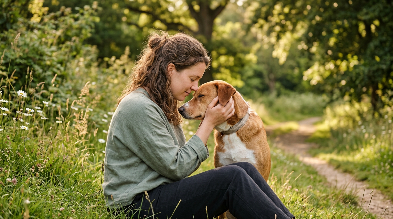 Professional blog cover for intuitive animal communication with modern, clean design and soft natural tones.