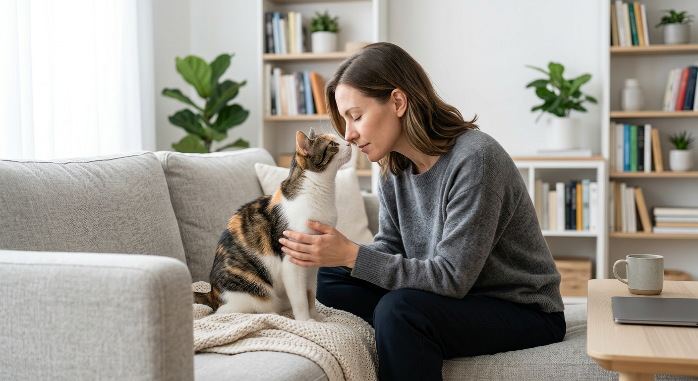 Professional blog cover for intuitive animal communication featuring a clean, modern design for finding lost pets.